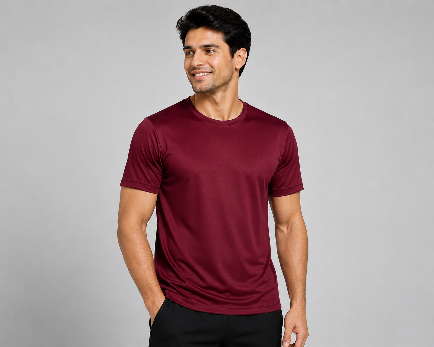 XAUVA Fashion White Premium Dot Knit Round Neck Half Sleeve T-Shirt | 180 GSM