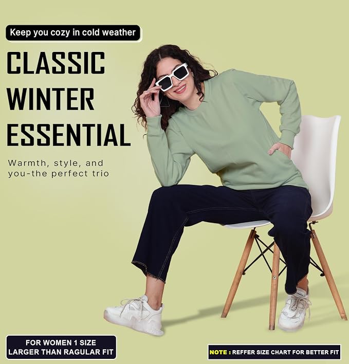 Xauva Fashion Unisex Fleece Sweatshirt for Men and Women